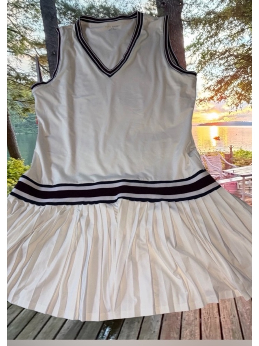Tory Sport White Pleated Sleeveless Tennis Dress 🎾